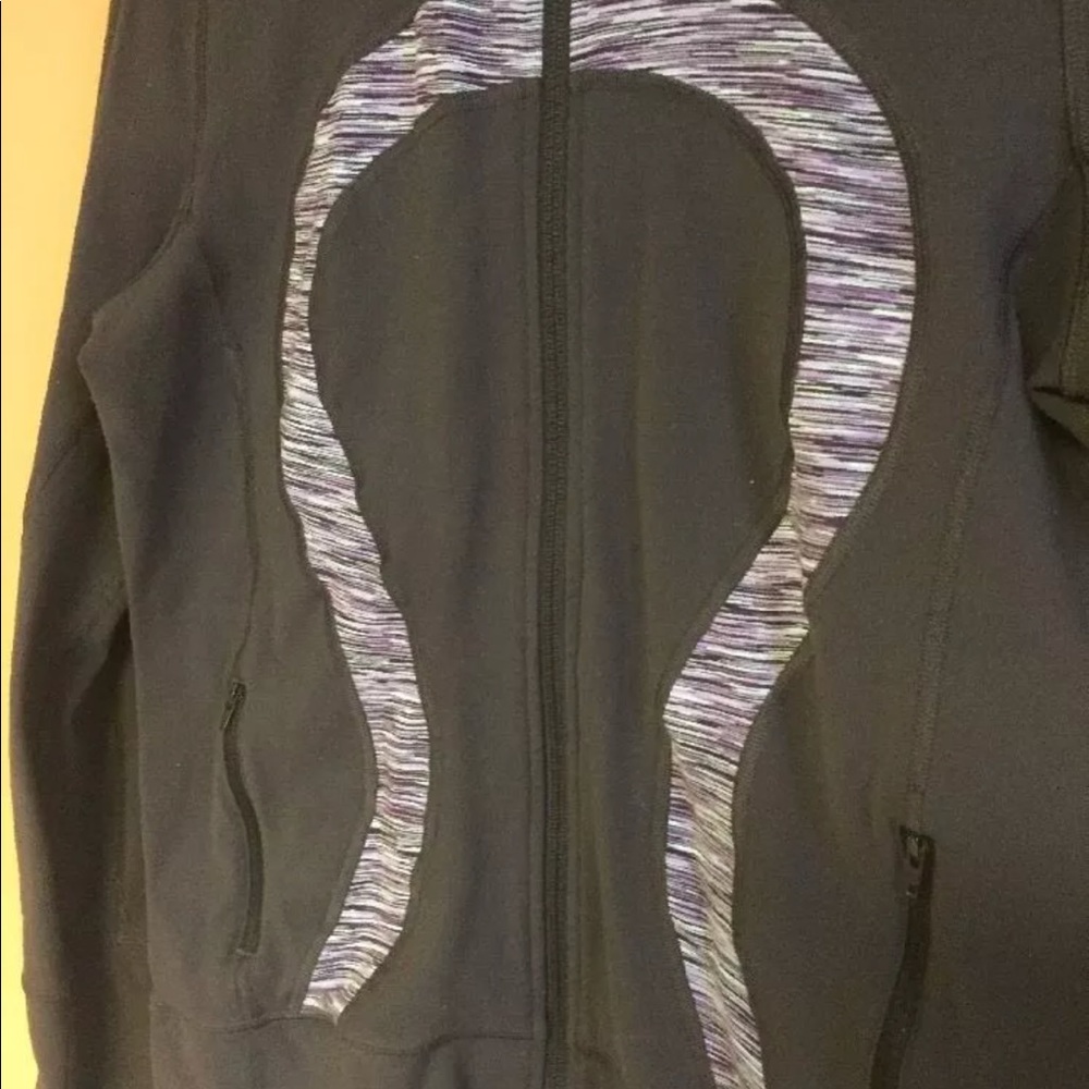 lululemon athletica Black Zip-Up Hoodie with Heathered Purple Logo - Picture 4 of 8